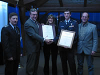Cadet Rich receives the Mitchell award