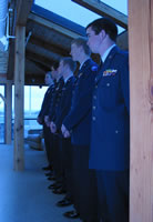Cadets viewing the open house presentation